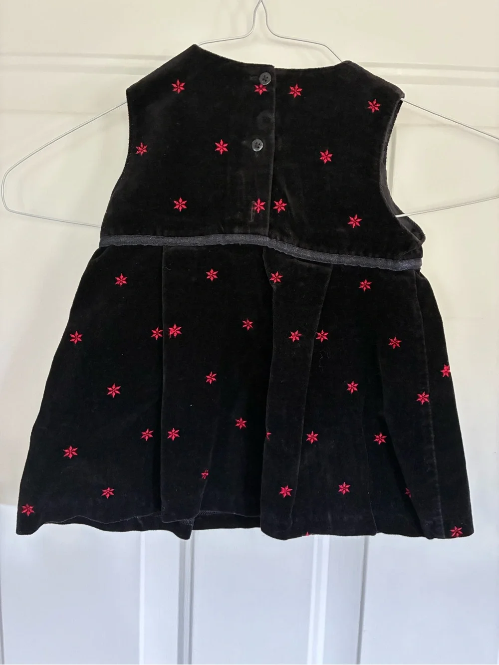 OshKosh B'gosh Black Velvet Dress with Red Star Accents